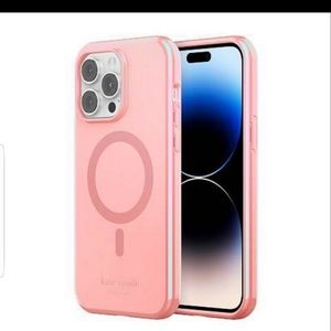 KATE SPADE Pink Iridescent Grapefruit Designer MagSafe iPhone 14 Plus Case